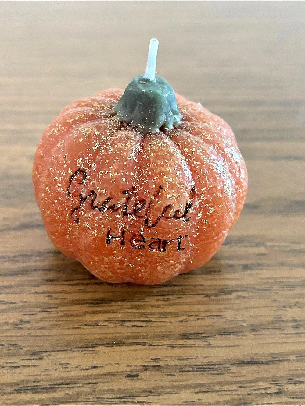 Hobby Lobby Glitter Pumpkin Candle Orange NWT